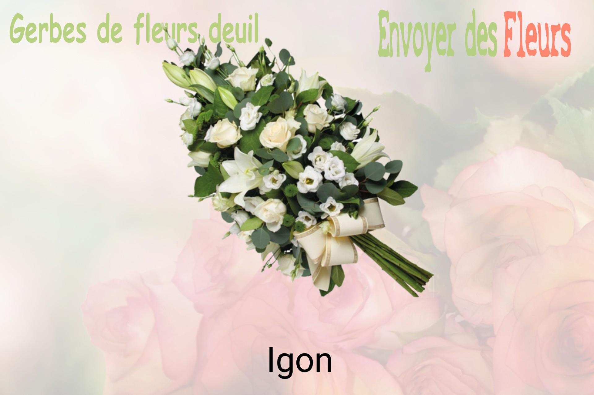 Gerbe de fleurs de deuil livrée à Igon